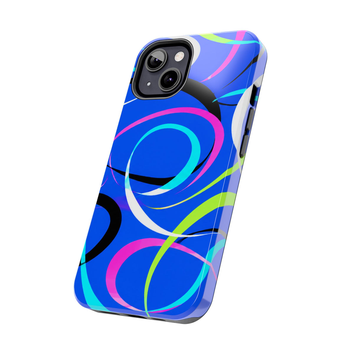 Tough Phone Case — Blue Abstract Swirl Protective Cover
