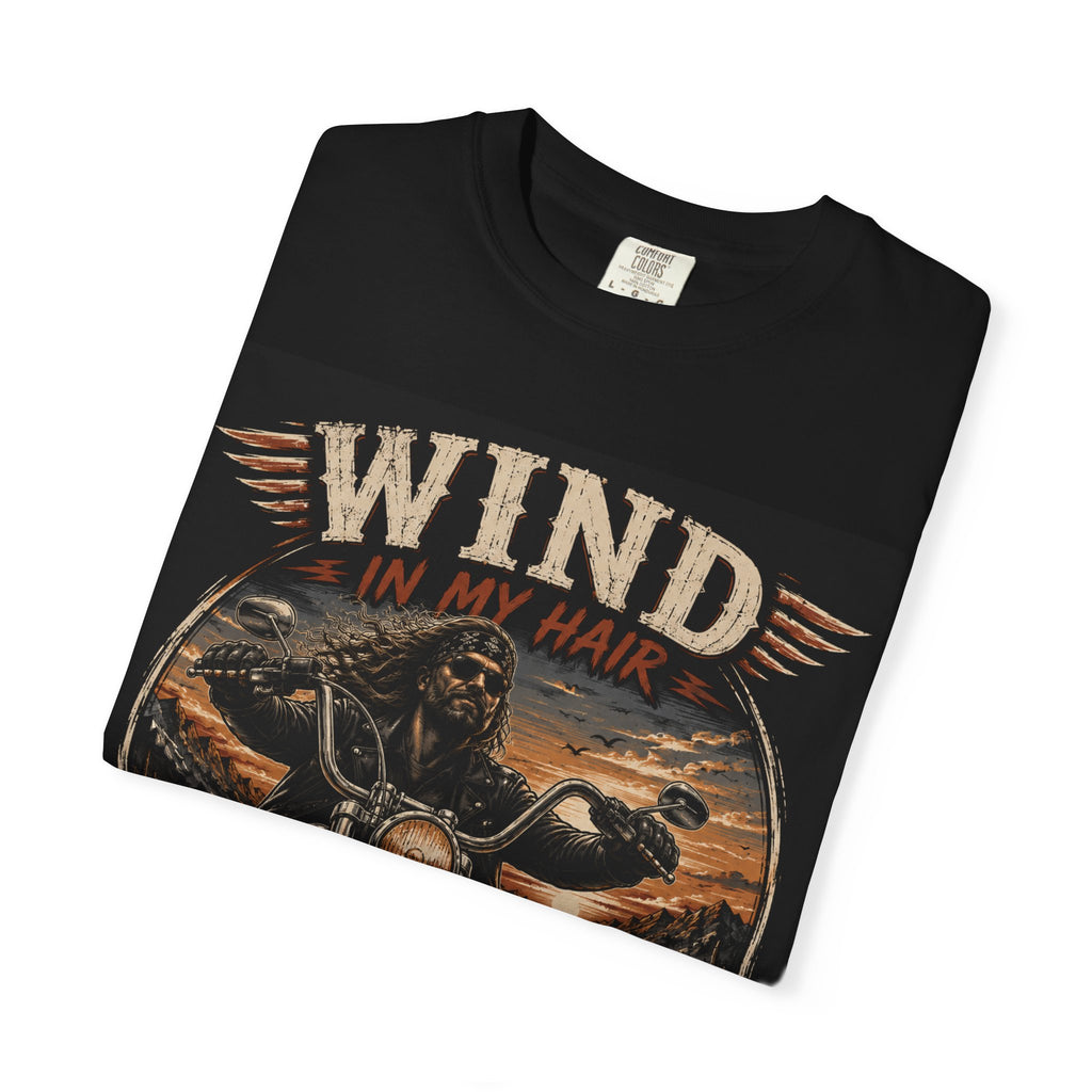 Wind in My Hair Bugs in My Teeth T-shirt | Biker Skull Motorcycle Tee