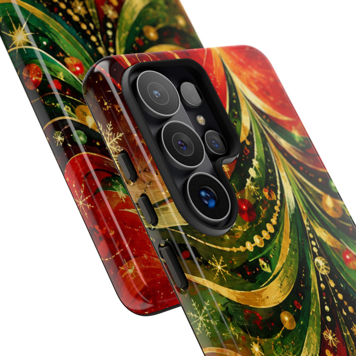 Christmas Tree Tough Phone Case — Festive Red & Green Holiday Phone Cover