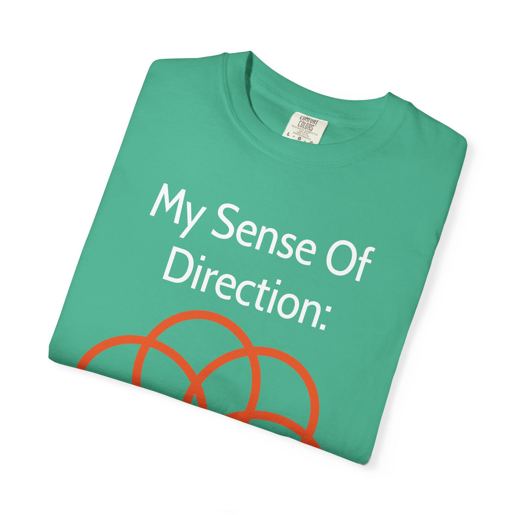 My Sense Of Direction: Compass Flower T-shirt | Funny Directional Tee