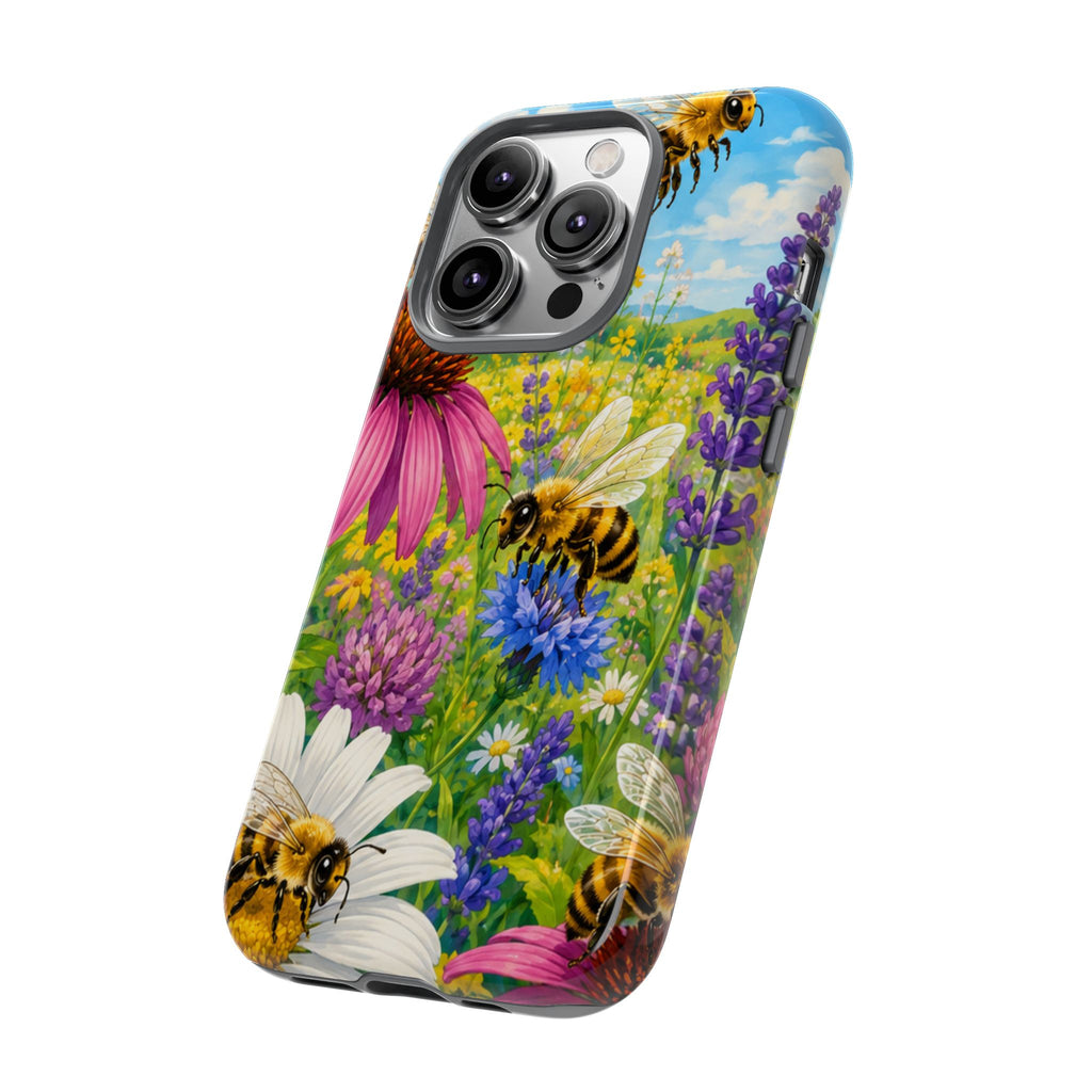 Bee Meadow Phone Case — Floral Honeybee Protective Cover