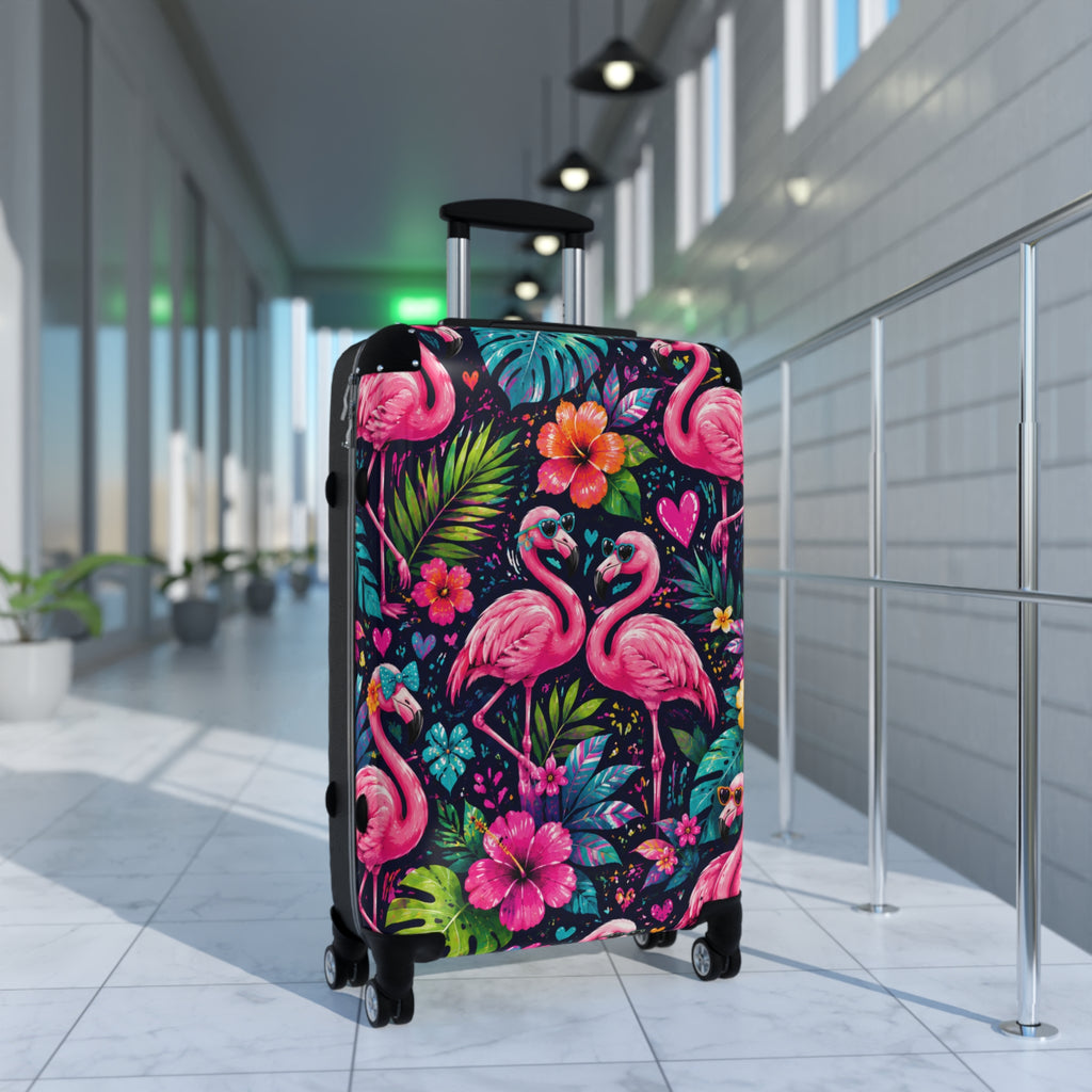 Flamingo Tropical Carry-On Suitcase – Vibrant Pink Flamingos & Hibiscus Luggage