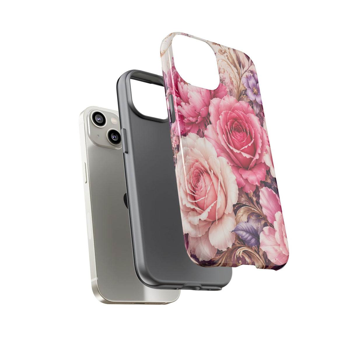 Pink Vintage Roses phone case | floral iPhone cover