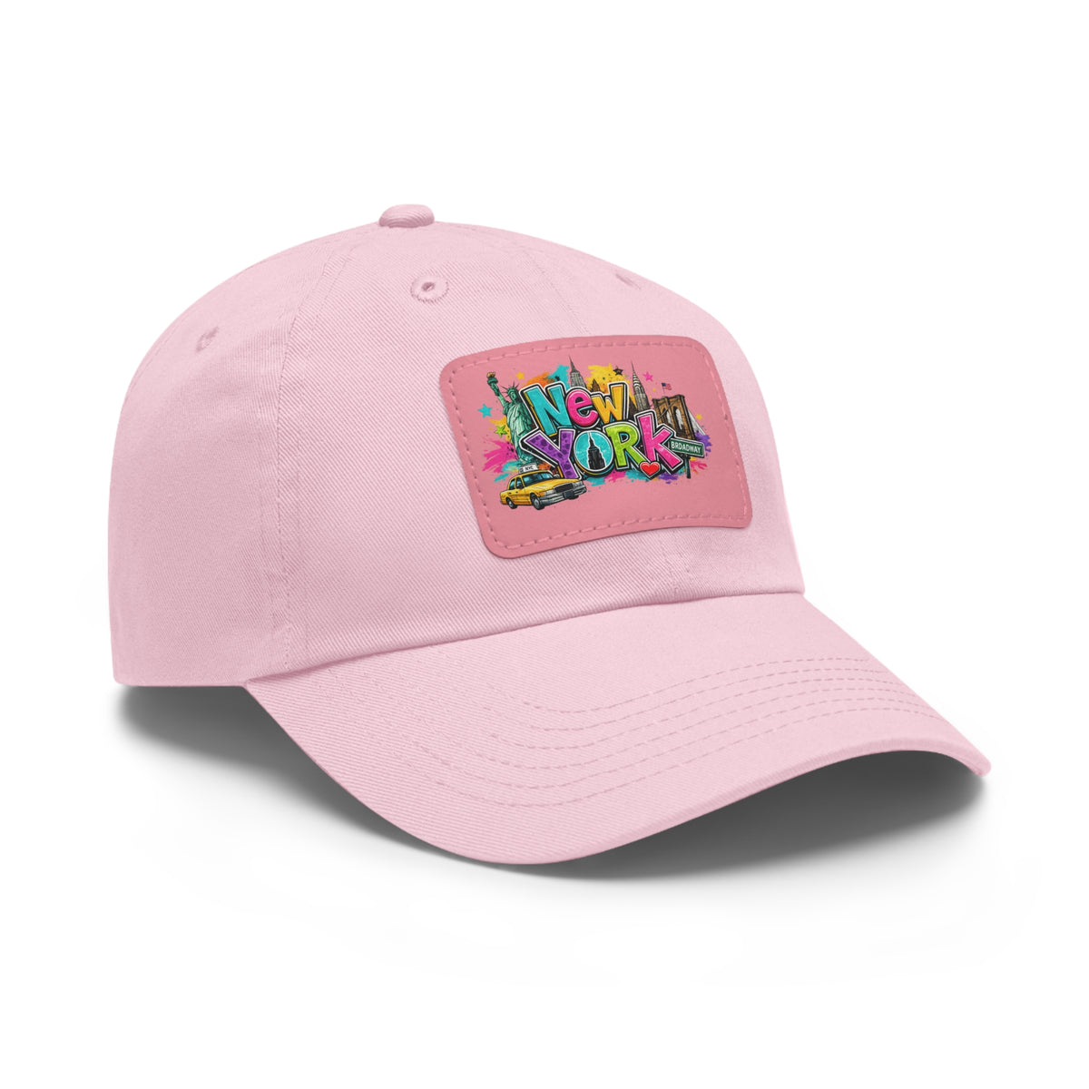New York Graffiti Leather Patch Dad Hat | City Skyline