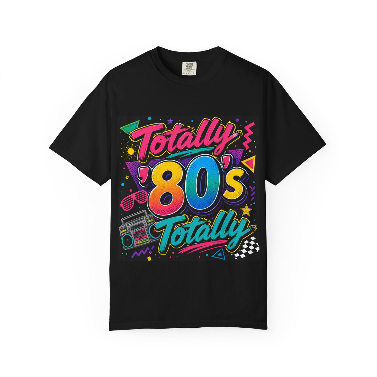 Totally 80s Retro Graphic T-shirt | 80s Neon Cassette Boombox