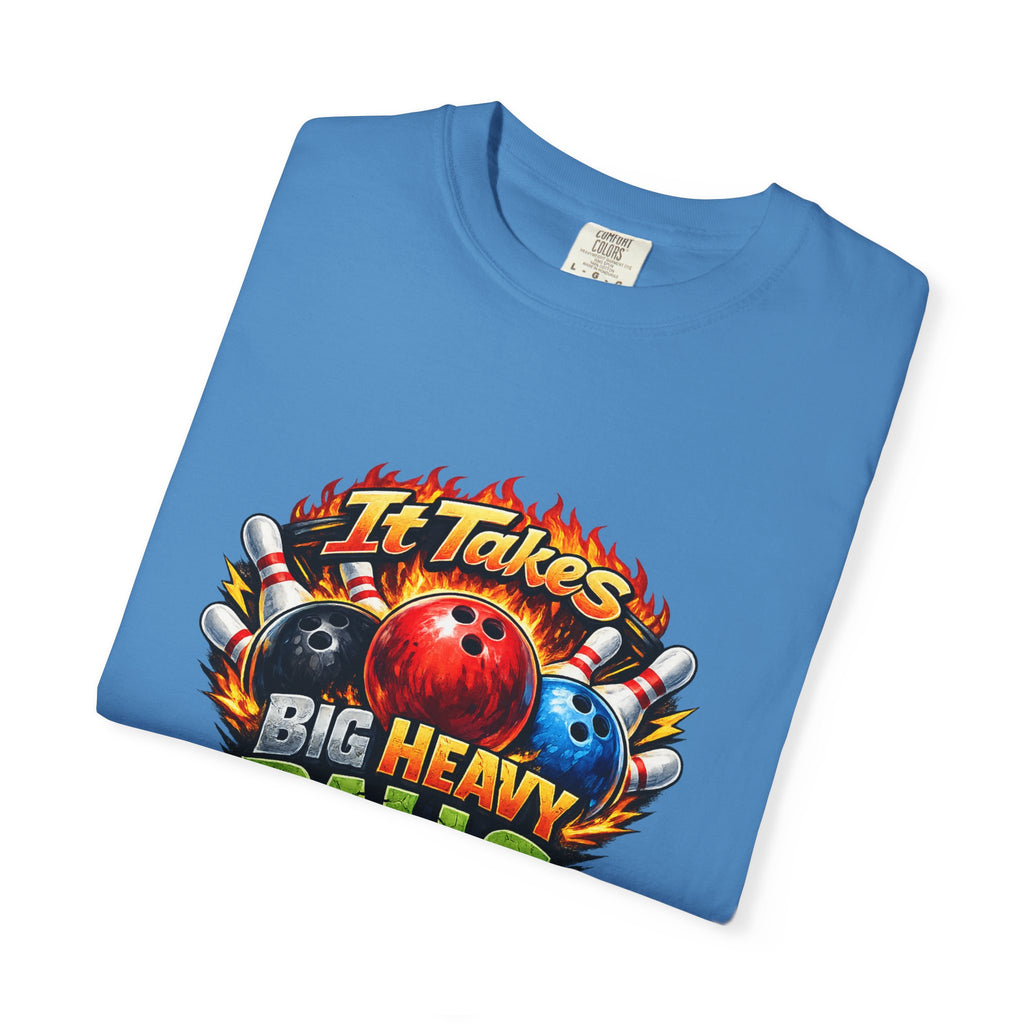 It Takes Big Heavy Balls To Play This Game T-shirt | Bowling Graphic Tee