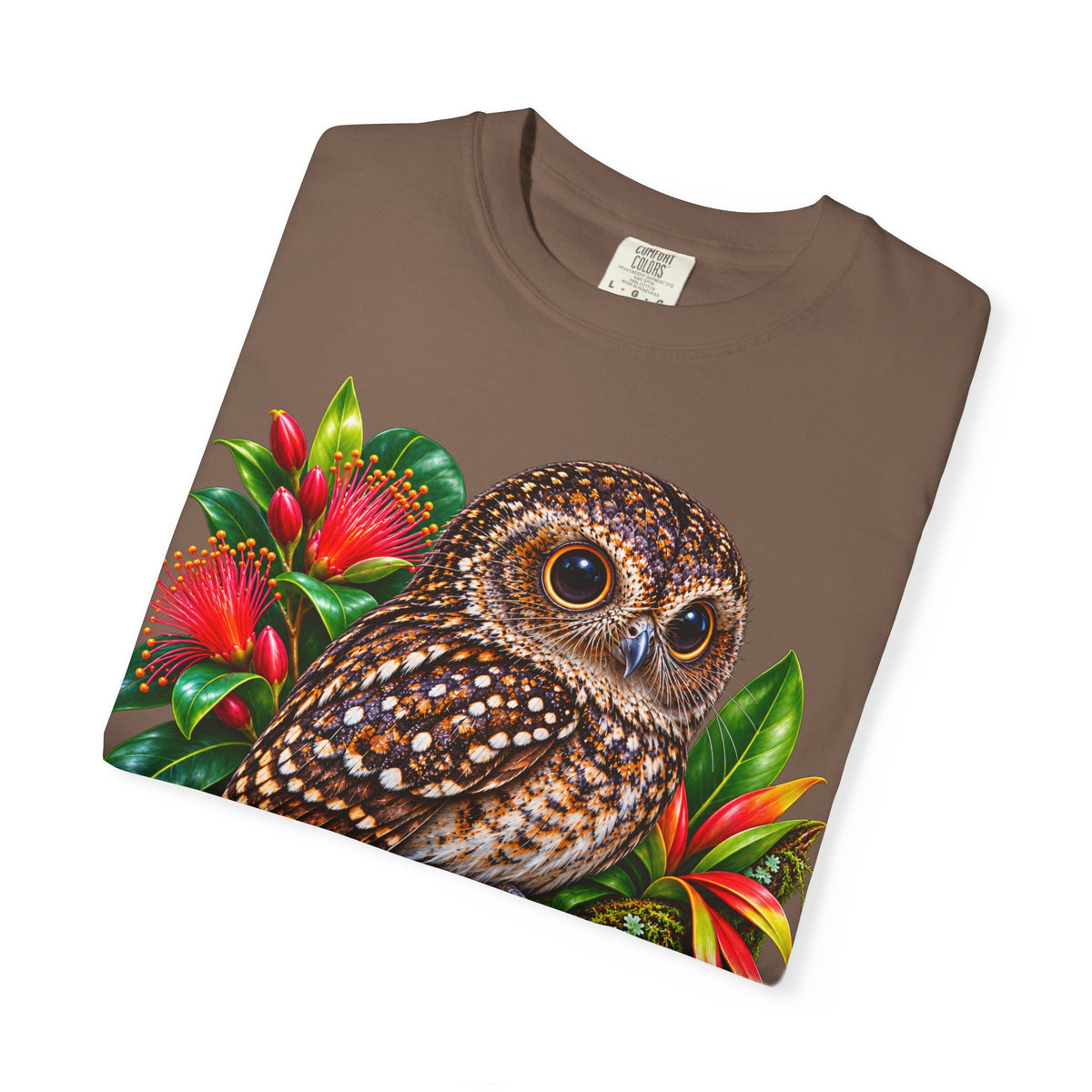 Owl & Hibiscus Shirt — Tropical Owl Graphic T-Shirt