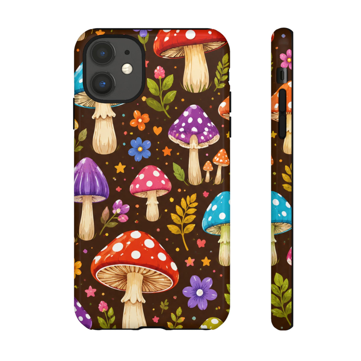 Colorful Mushroom Pattern Tough Case | Phone Cover, Woodland Fungi Design