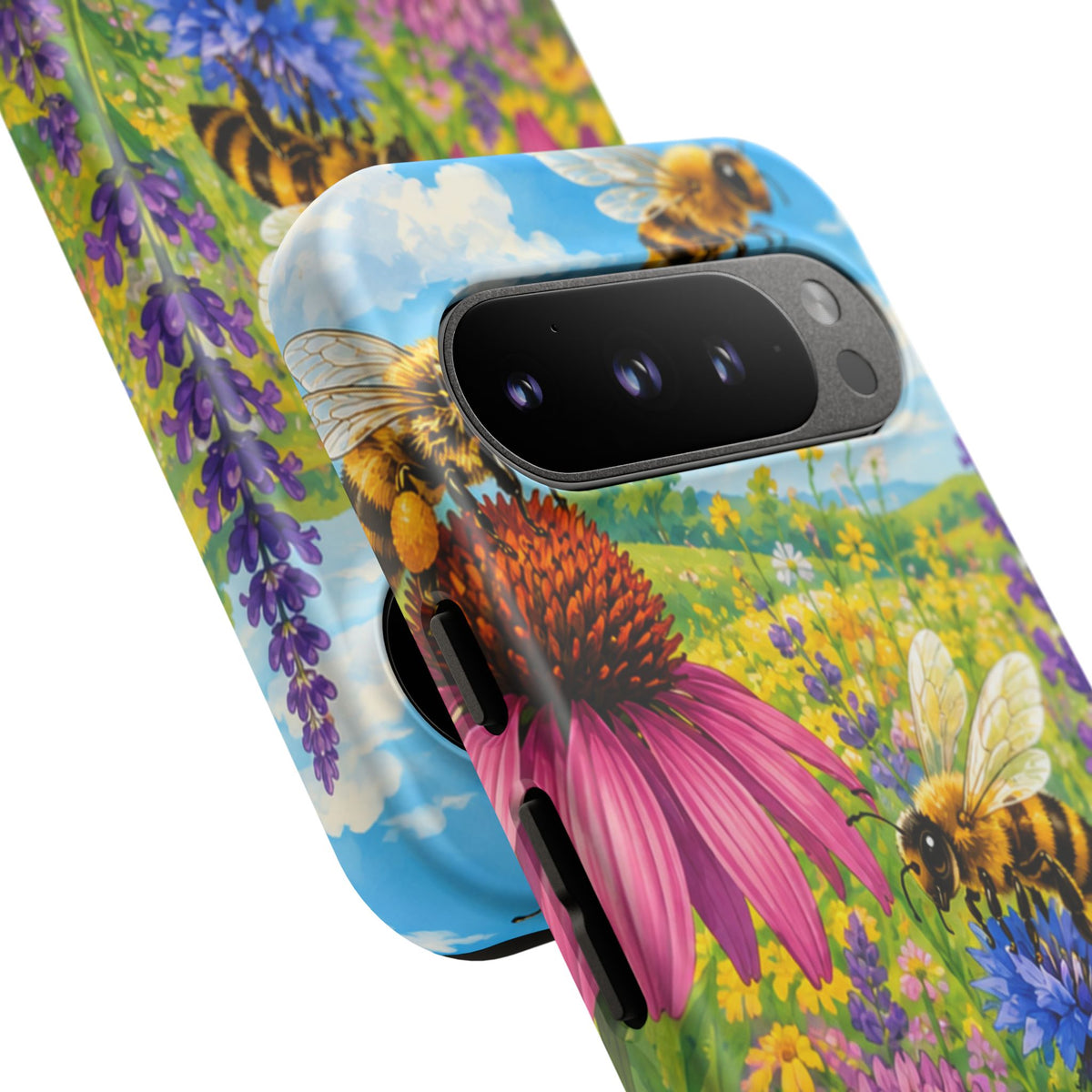 Bee Meadow Phone Case — Floral Honeybee Protective Cover