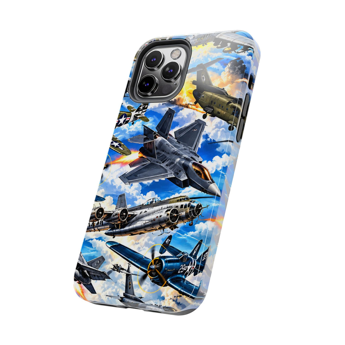 Military Aircraft Tough Phone Case – Vintage & Modern Jet Fighter Print