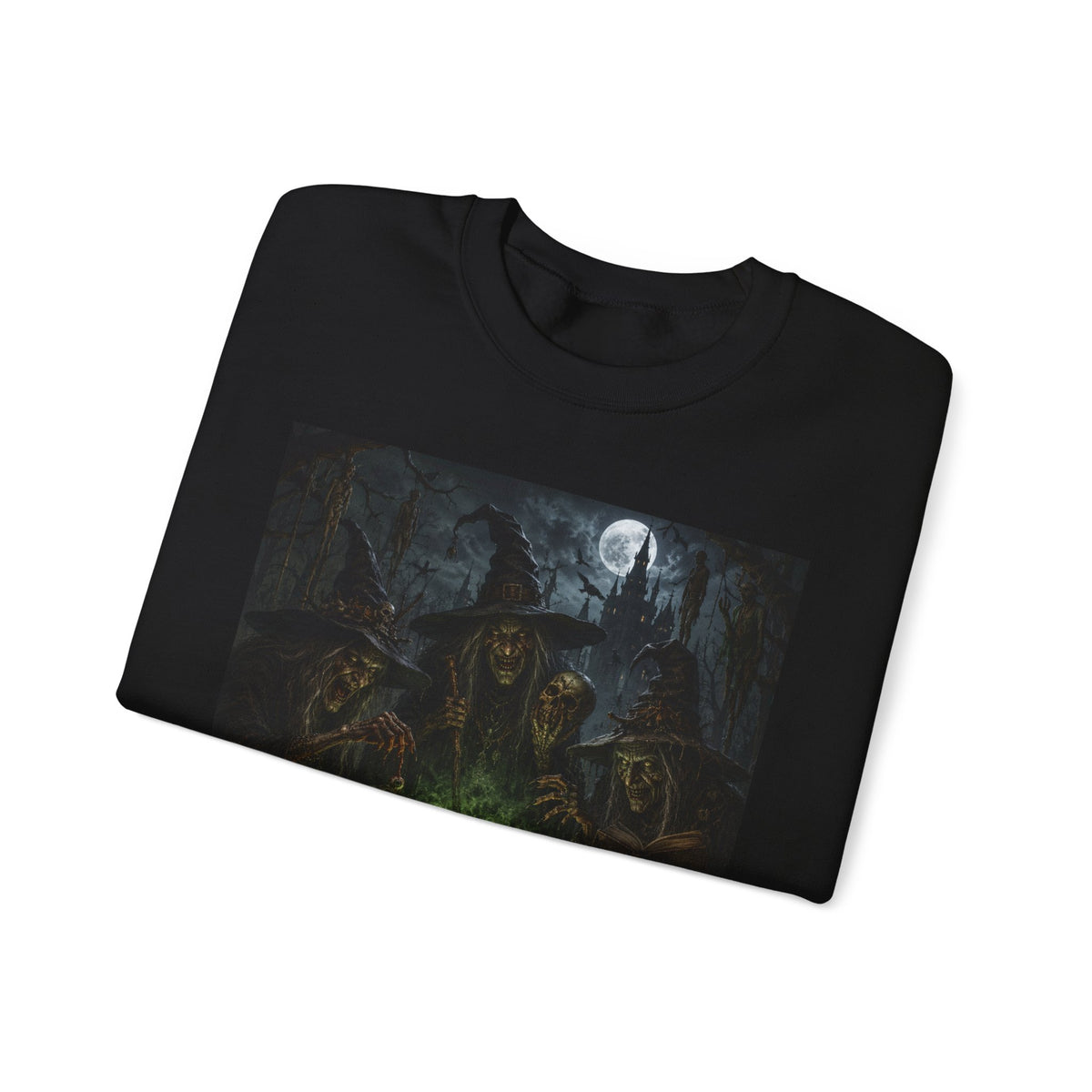 Witches Cauldron Crewneck Sweatshirt — Spooky Halloween Witch Craft Pullover