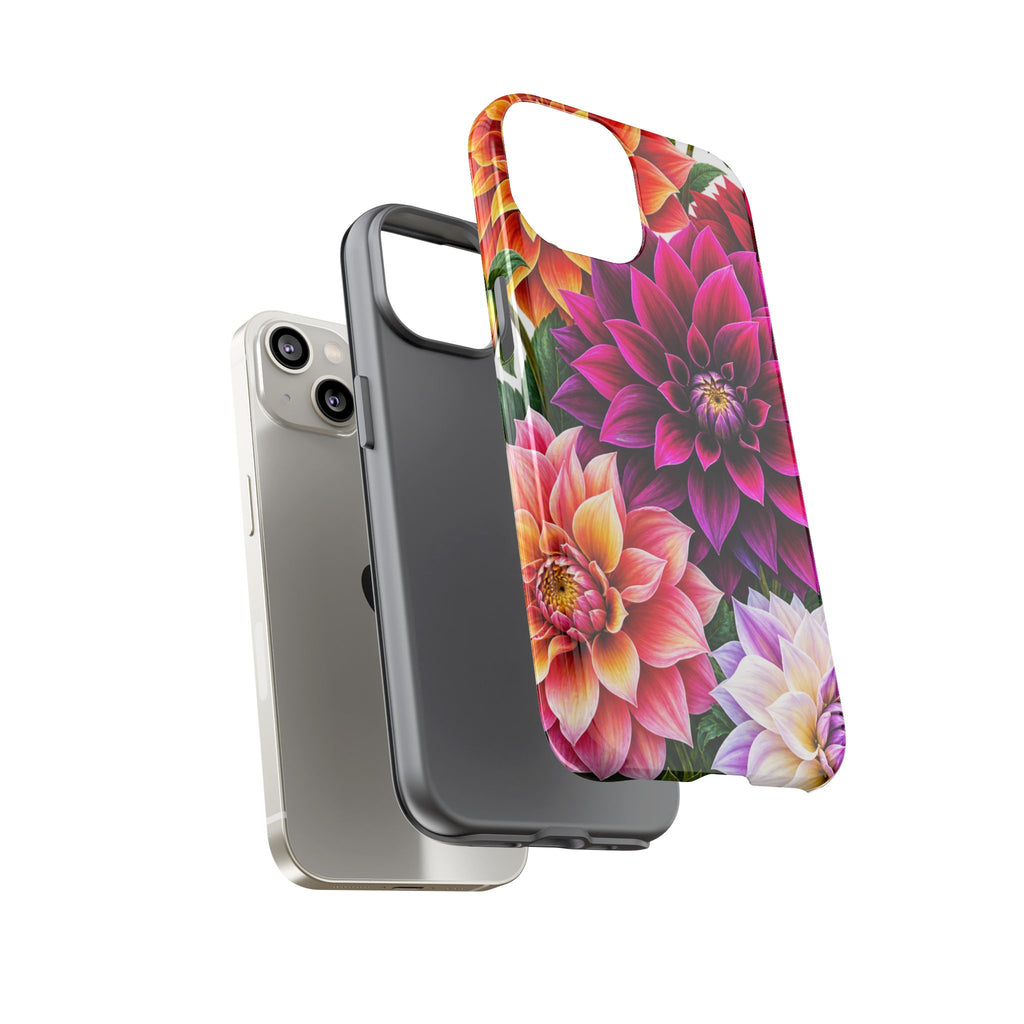 Floral Dahlia Tough Phone Case — Vibrant Protective Floral Phone Cover