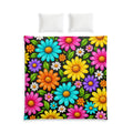 Colorful Daisy Floral Cotton Bed Set – Bright Retro Flower Bedding