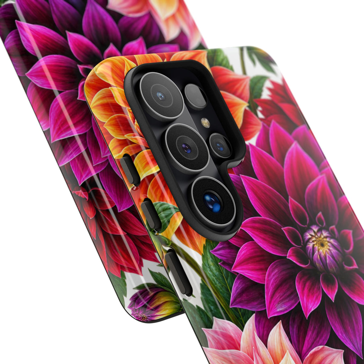 Floral Dahlia Tough Phone Case — Vibrant Protective Floral Phone Cover