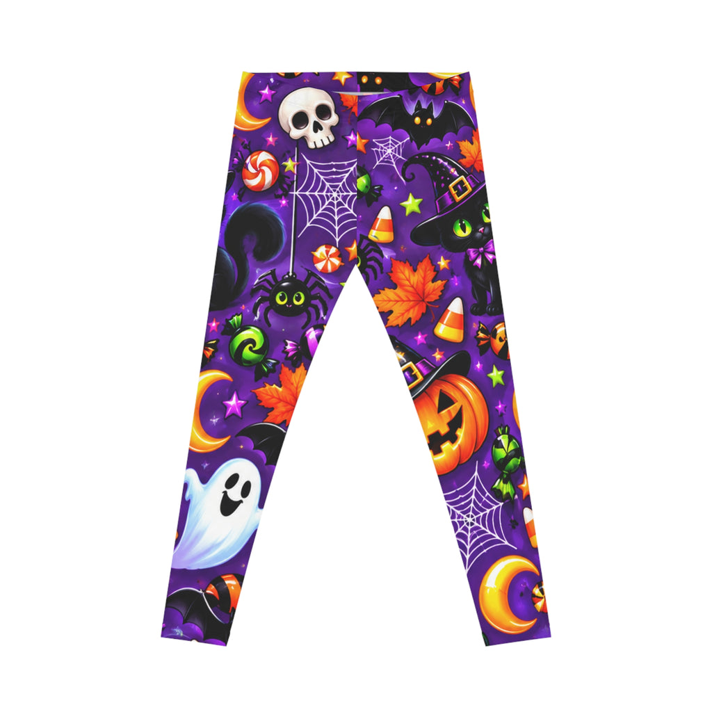 Halloween Print Leggings — Cute Spooky Candy & Pumpkin All-Over Print