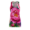 Floral Peony Racerback Dress — Vibrant All-Over Print