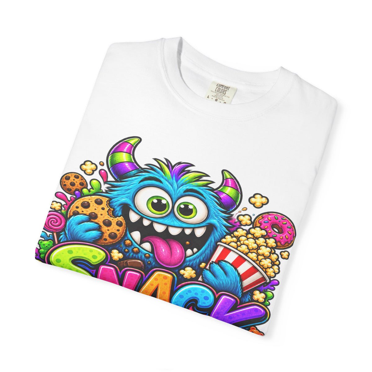 Snack Monster T-shirt | Colorful Cartoon Monster Snacks