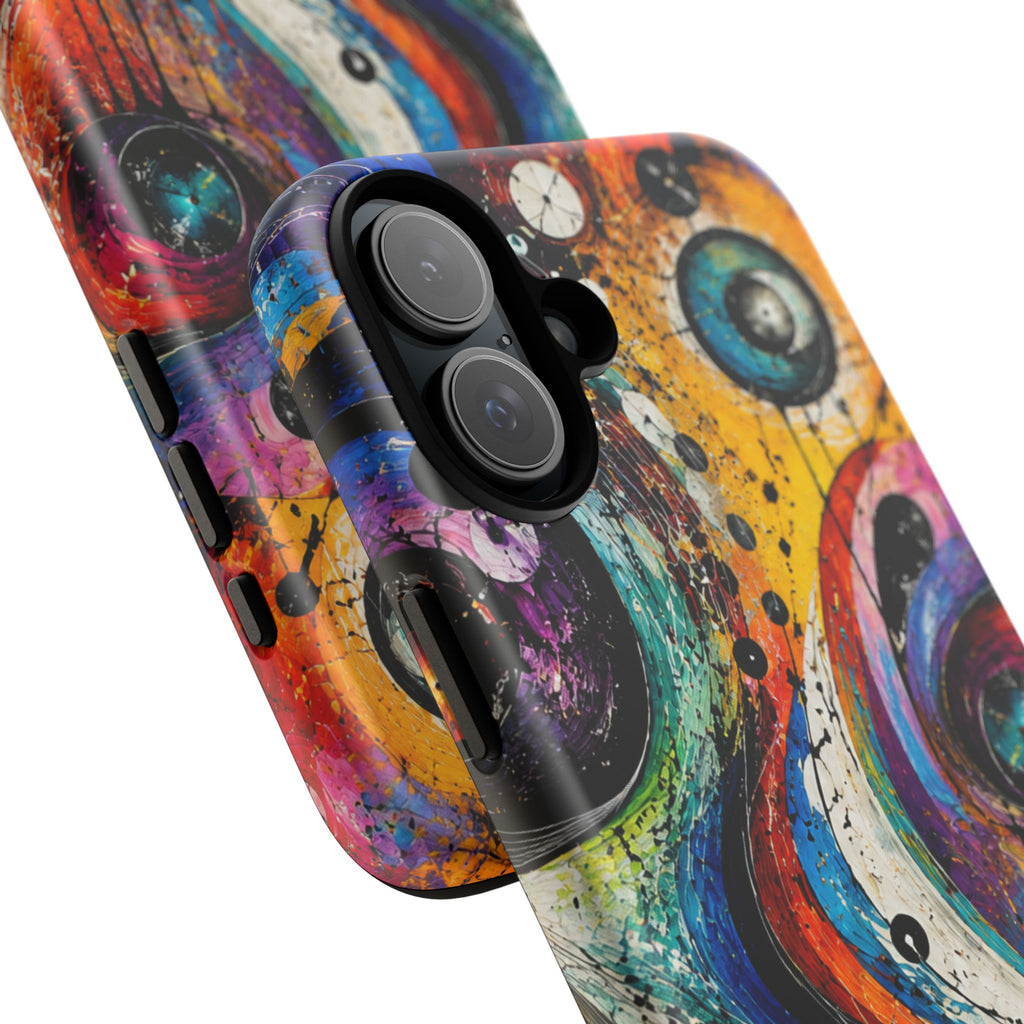 Abstract Cosmic Swirl Phone Case — Colorful Artistic iPhone Tough Case