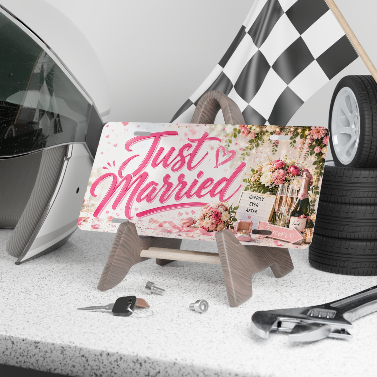 Just Married Vanity Plate | Wedding License Plate Decor