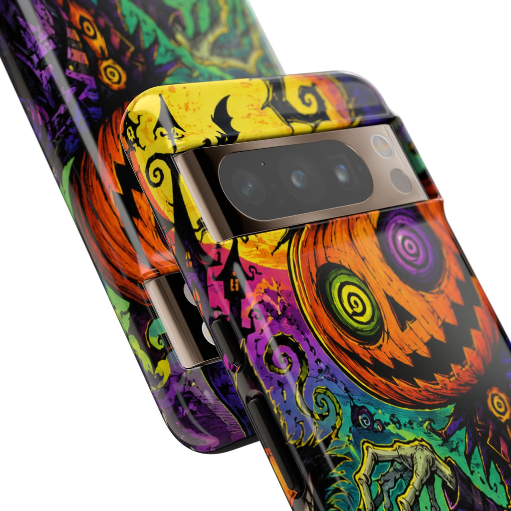 Halloween Pumpkin Skull Phone Case — Psychedelic Jack-o'-Lantern Tough Case