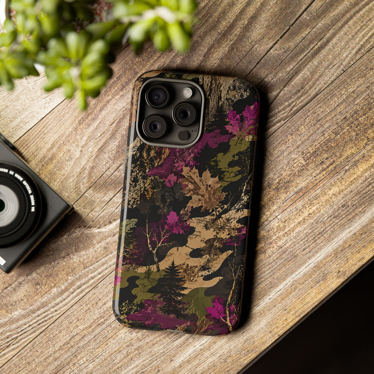 Camo Floral Tough Phone Case — Rugged Nature-Inspired Protection
