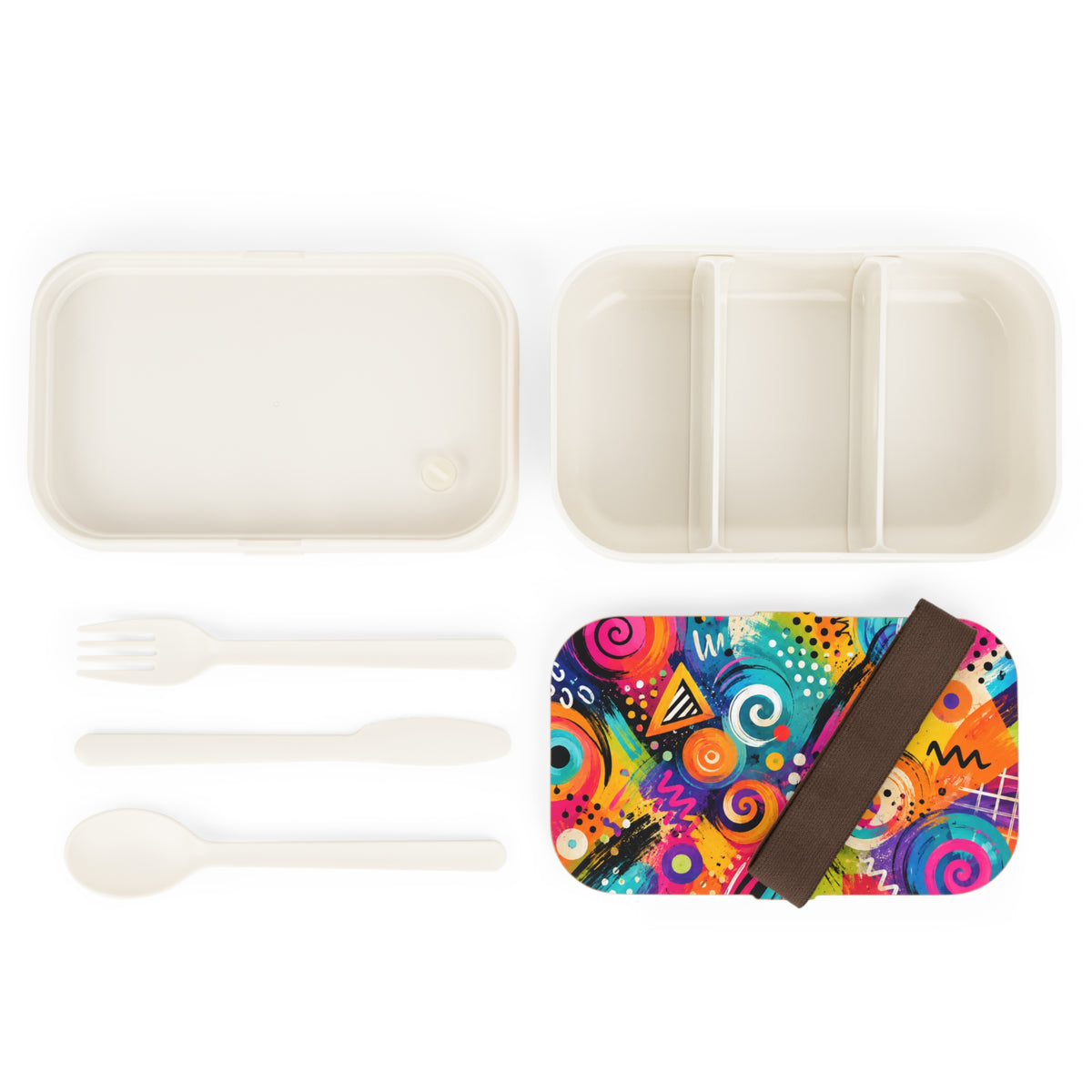 Colorful Abstract Bento Lunch Box — Bright Geometric Art Lunchbox