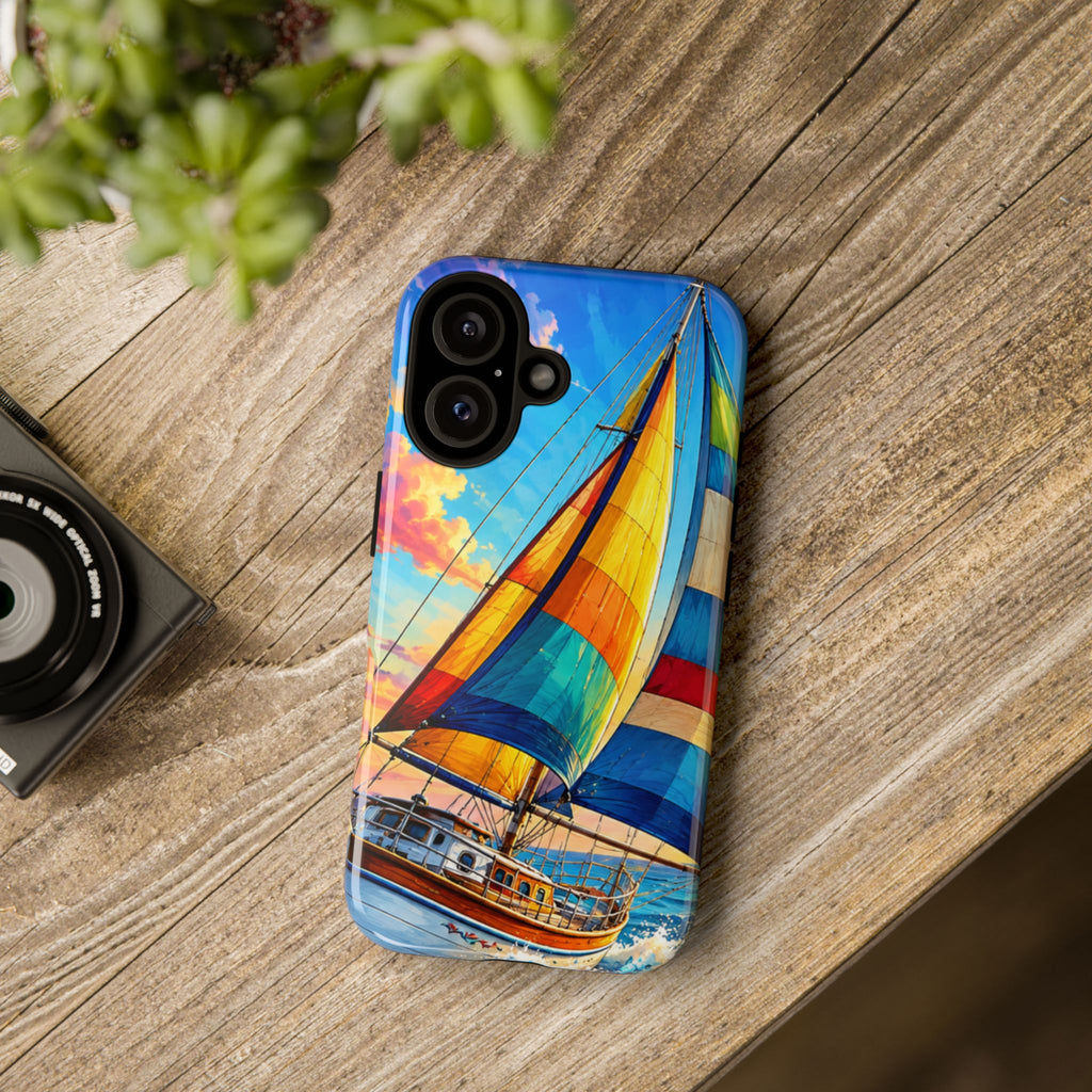 Sailboat Sunset Phone Case — Colorful Nautical iPhone Cover