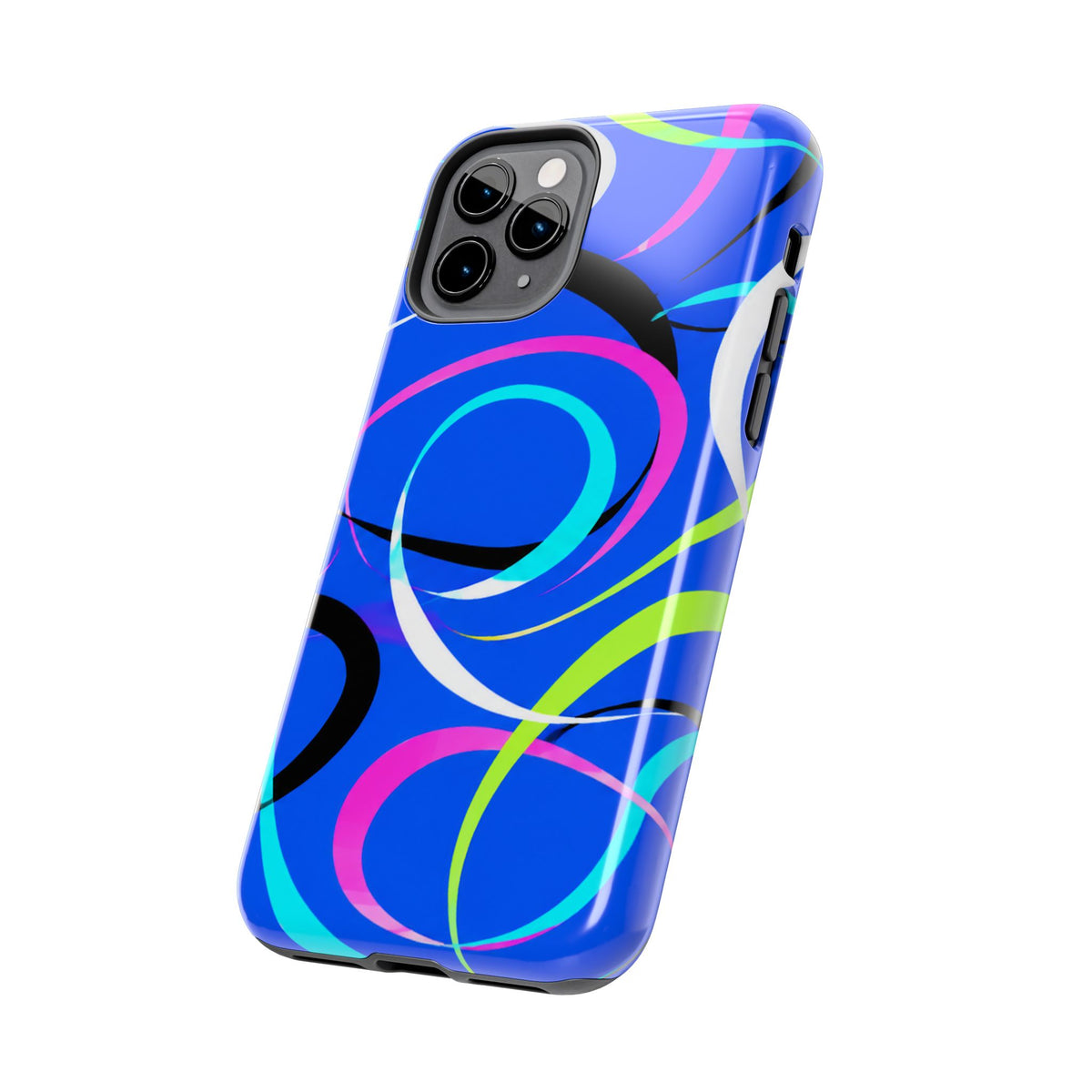 Tough Phone Case — Blue Abstract Swirl Protective Cover