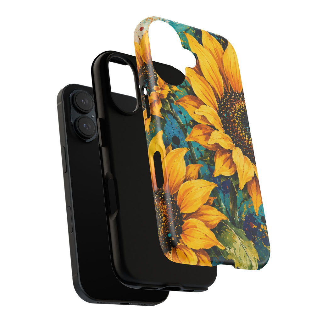 Sunflower Art Phone Case — Vibrant Yellow Floral Tough Case