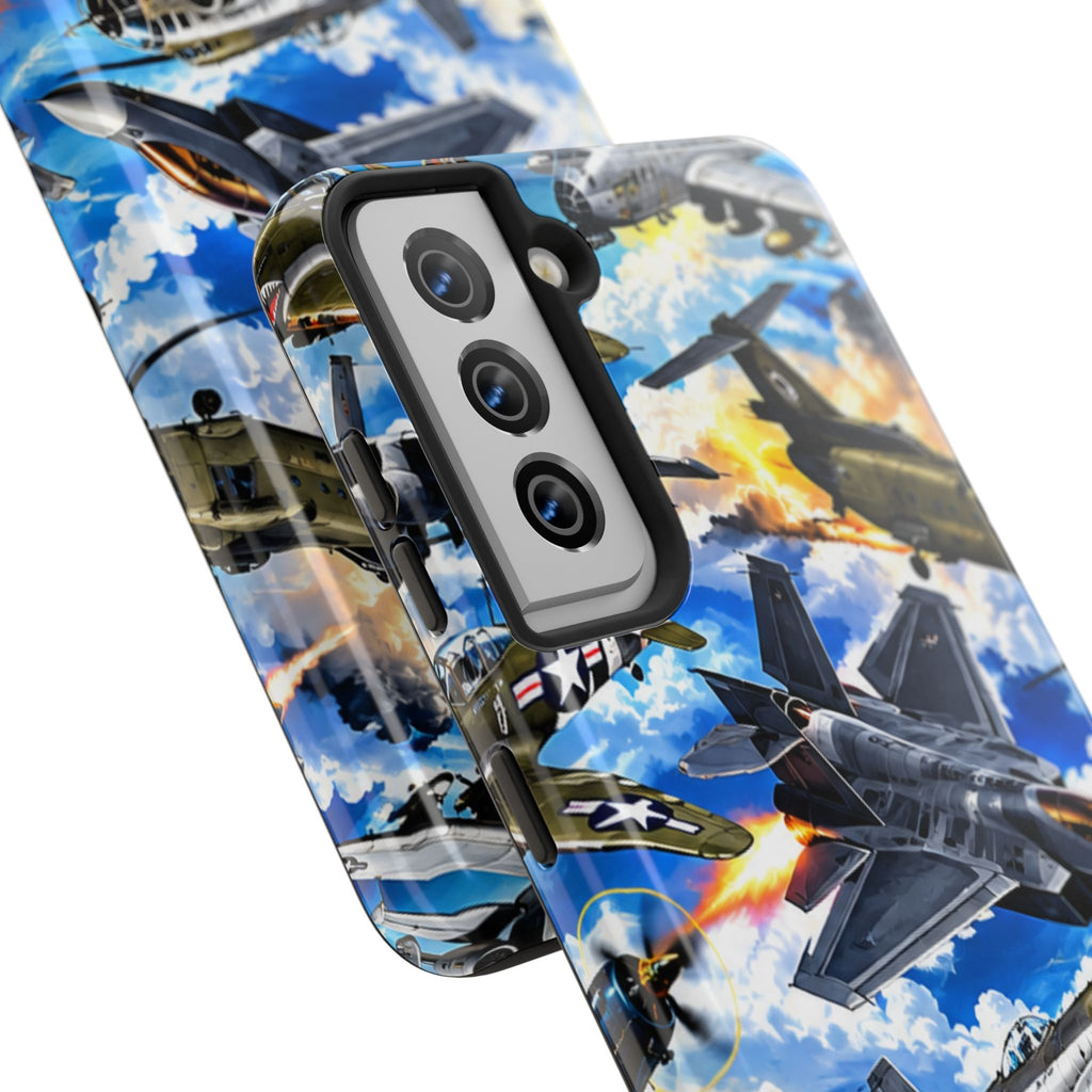 Military Aircraft Tough Phone Case – Vintage & Modern Jet Fighter Print