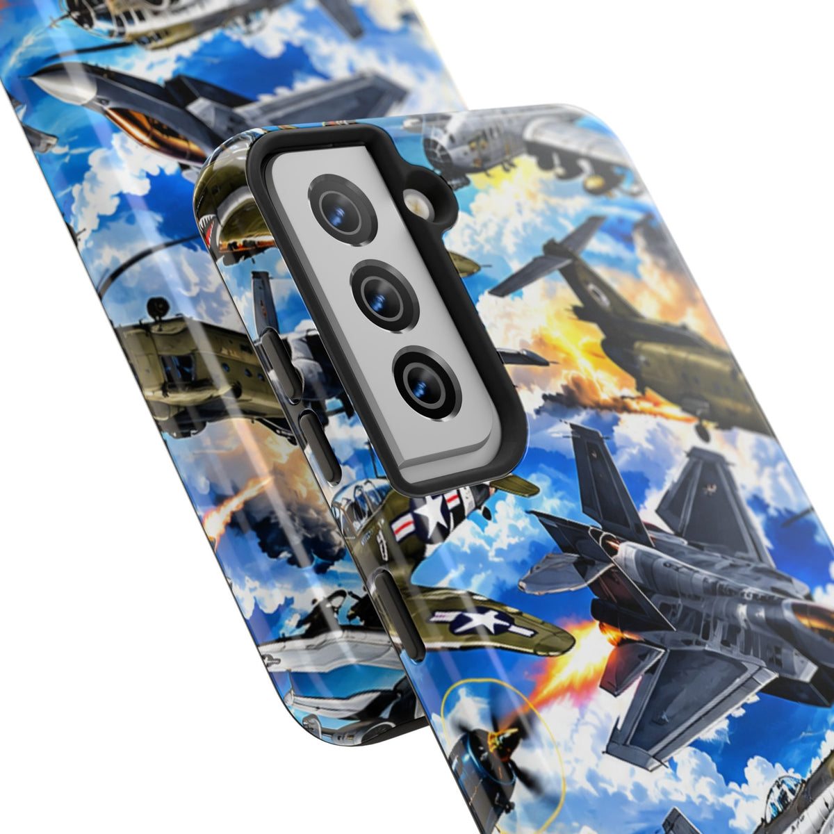 Military Aircraft Tough Phone Case – Vintage & Modern Jet Fighter Print