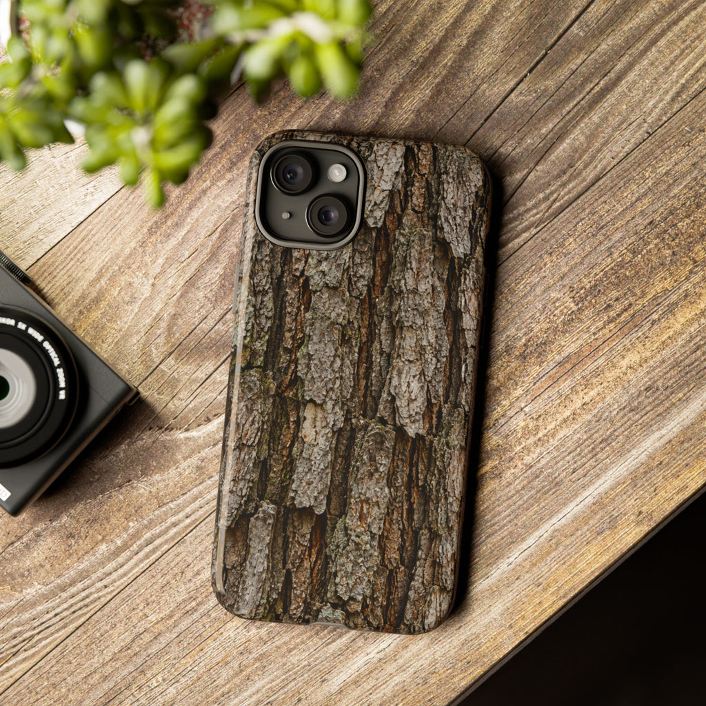 Bark Texture Phone Case - Rugged Woodland Camouflage for Nature Lovers