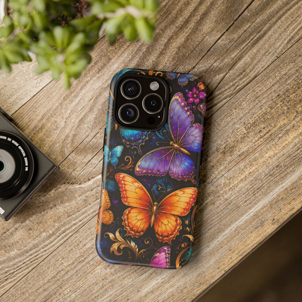 Butterfly Tough Phone Case — Colorful Floral Butterflies Protective Cover