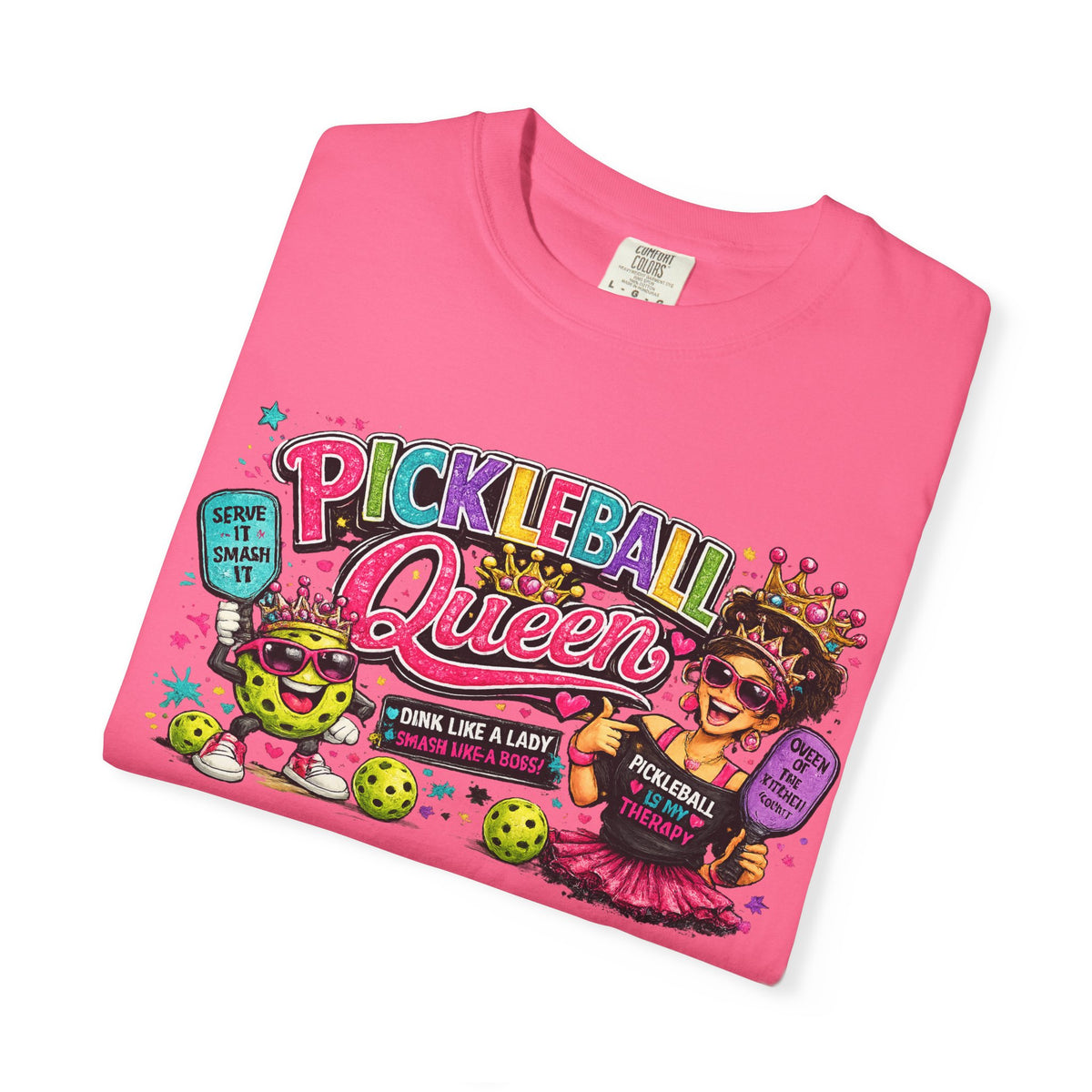 Pickleball Queen T-Shirt | Colorful Pickleball Graphic Tee