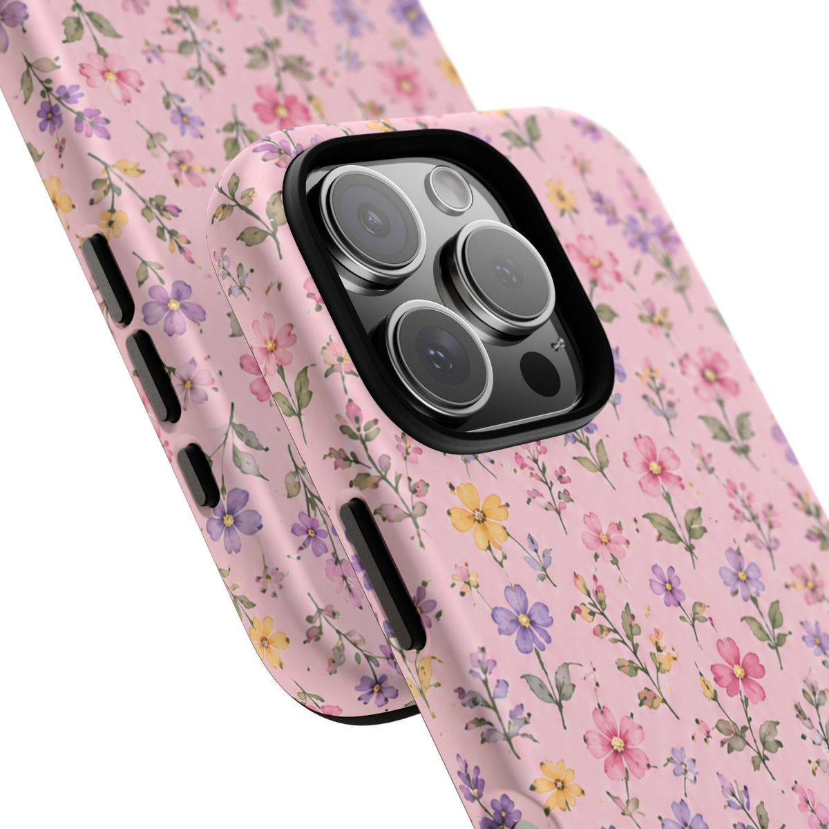 Floral Pink Tough Phone Case — Pastel Wildflower Protective Case