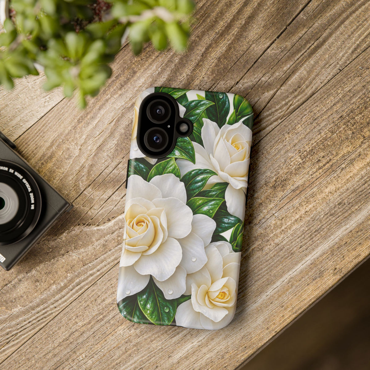 Floral Camellia Tough Case — White Gardenia Phone Cover