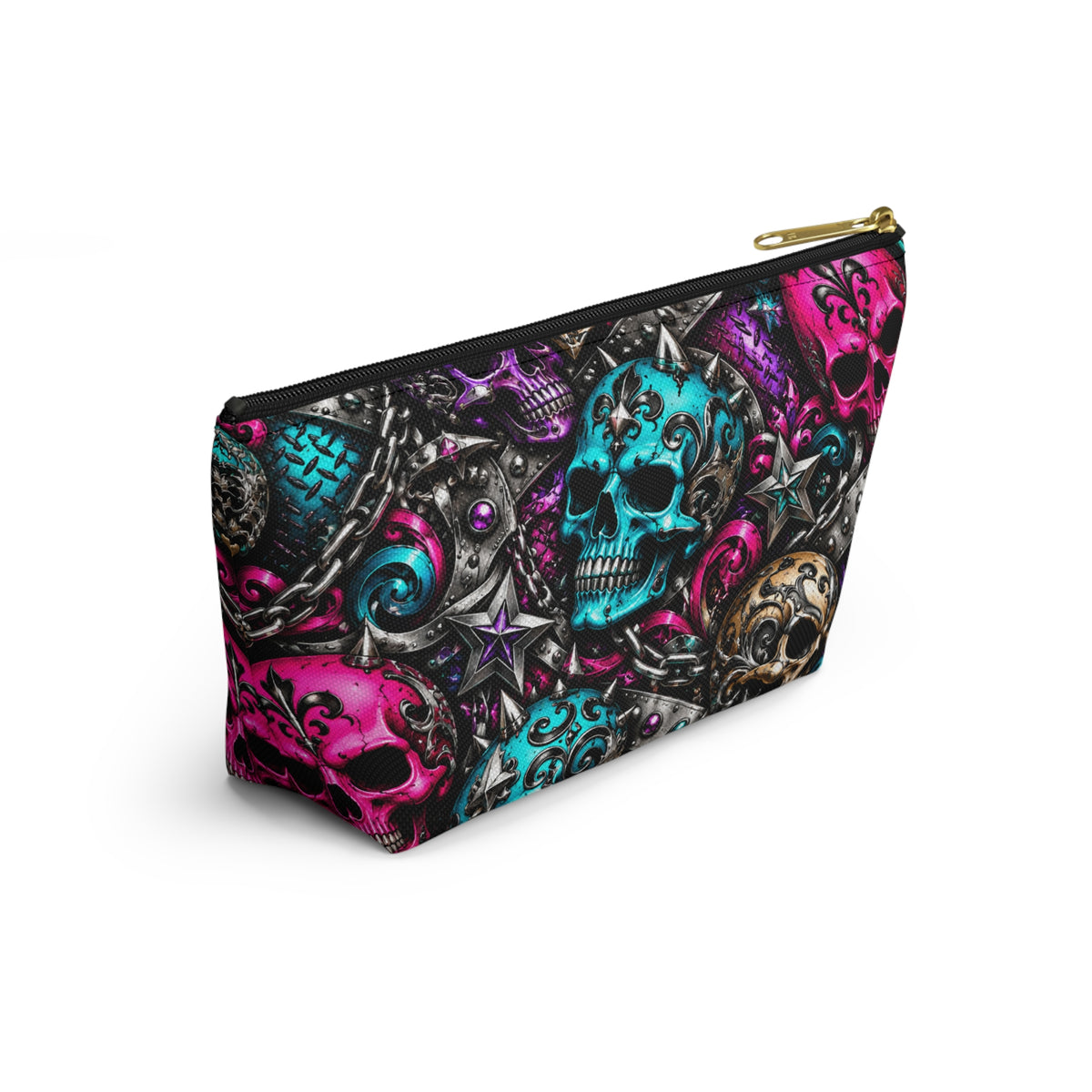 Colorful Sugar Skull Pattern Accessory Pouch