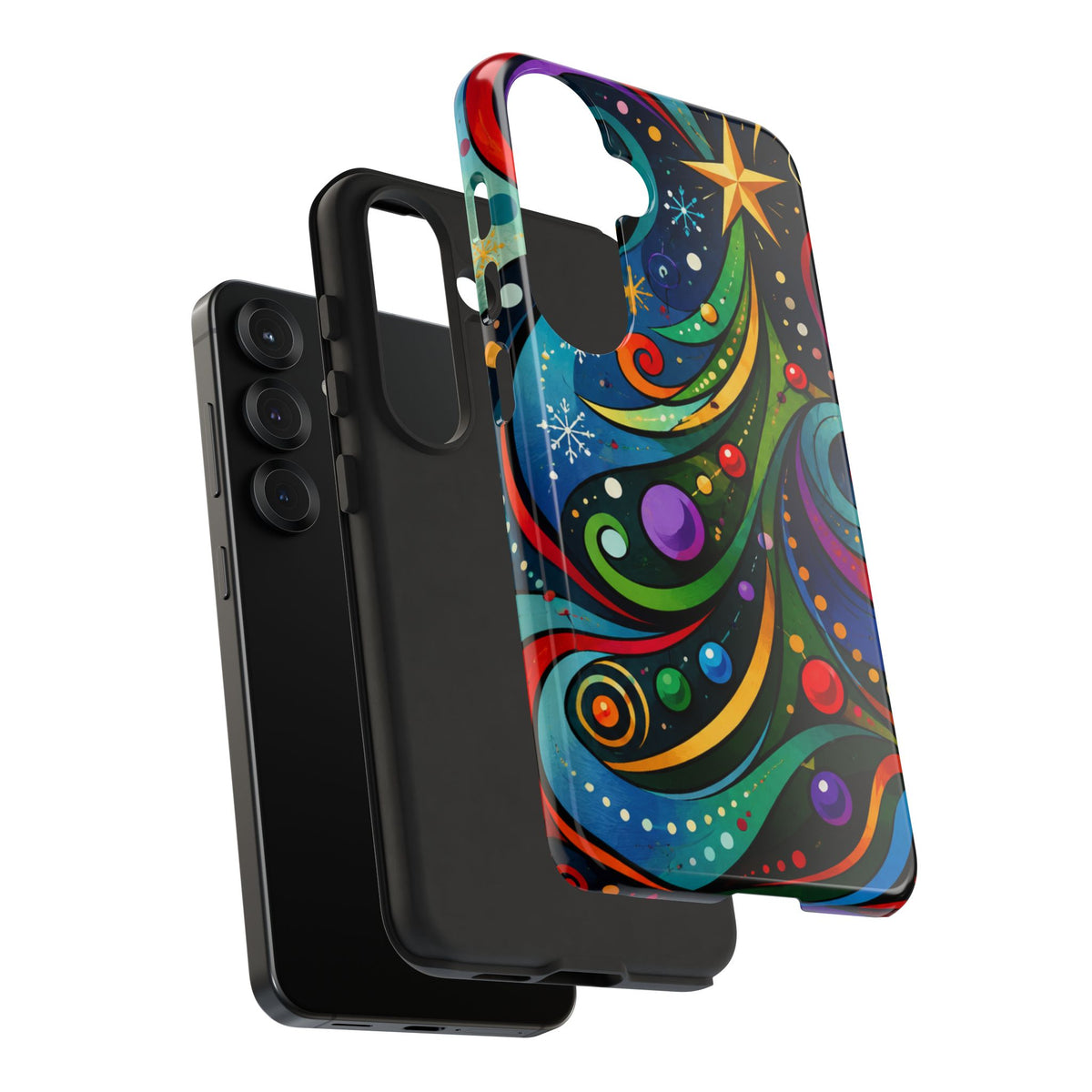 Colorful Swirl Christmas Tree Tough Phone Case