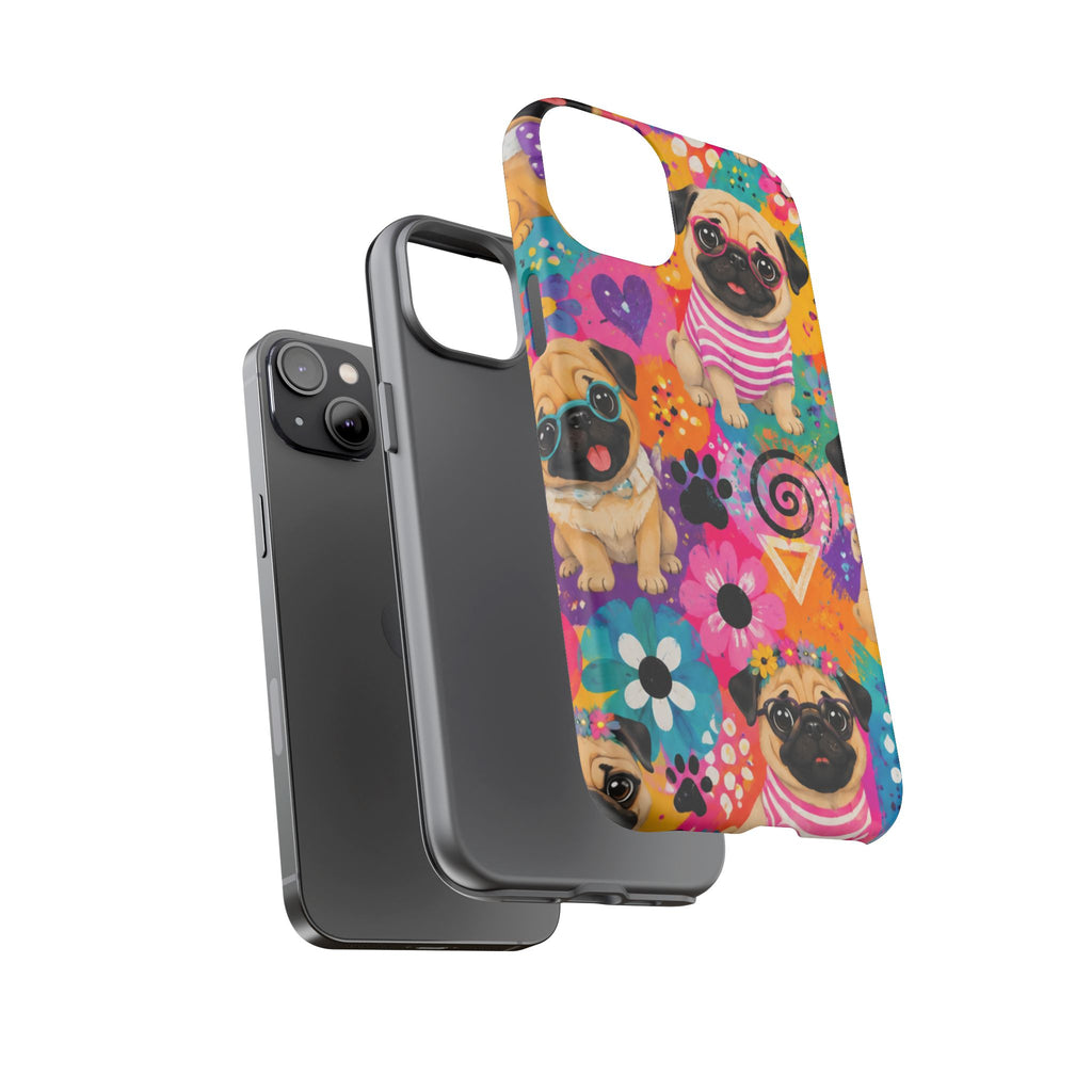 Pug Pop Art Phone Case — Colorful Pug Pattern Tough Case