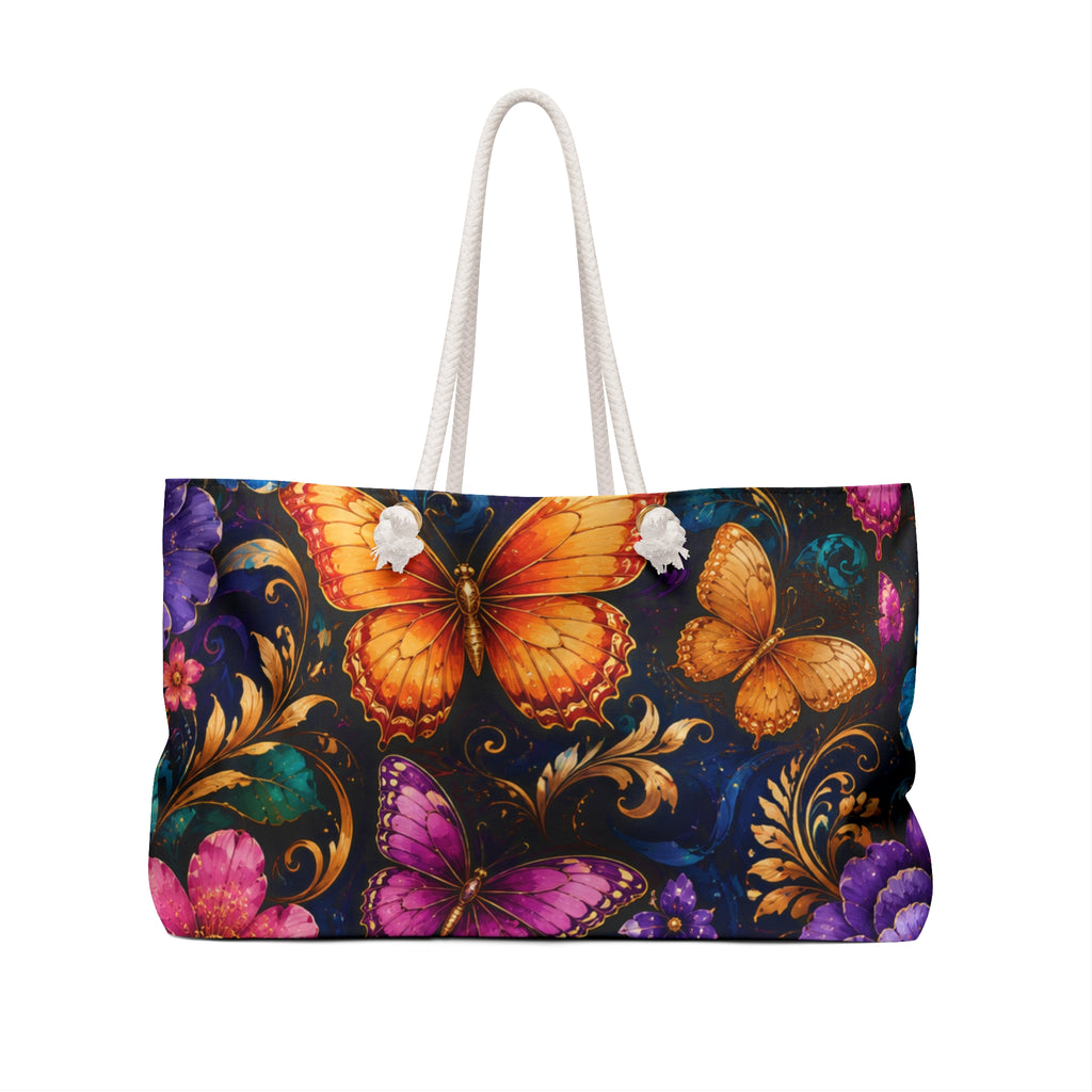 Butterfly Garden Weekender Bag — Colorful Floral Travel Tote
