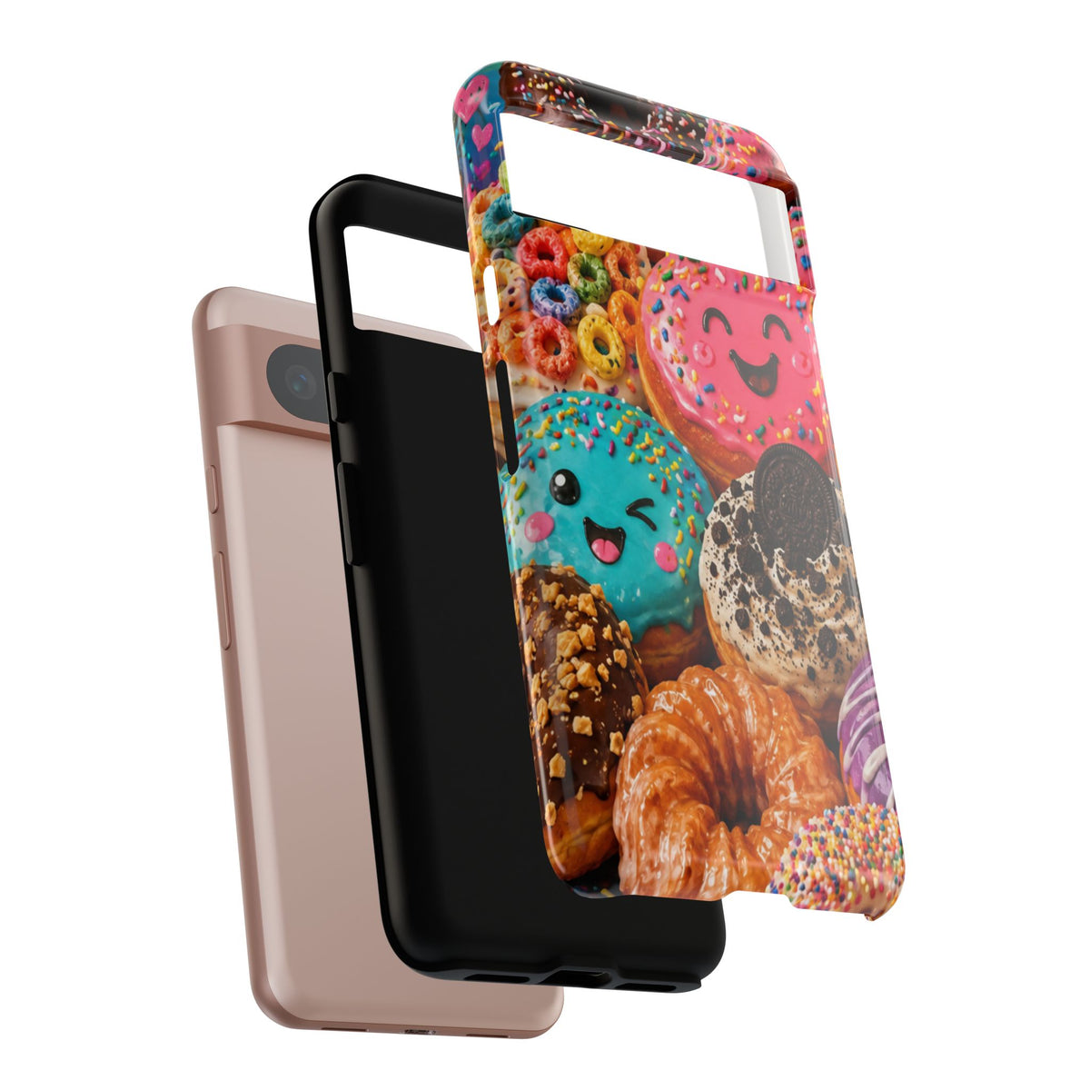 Donut Smile Tough Phone Case — Cute Colorful Desserts Protective Cover