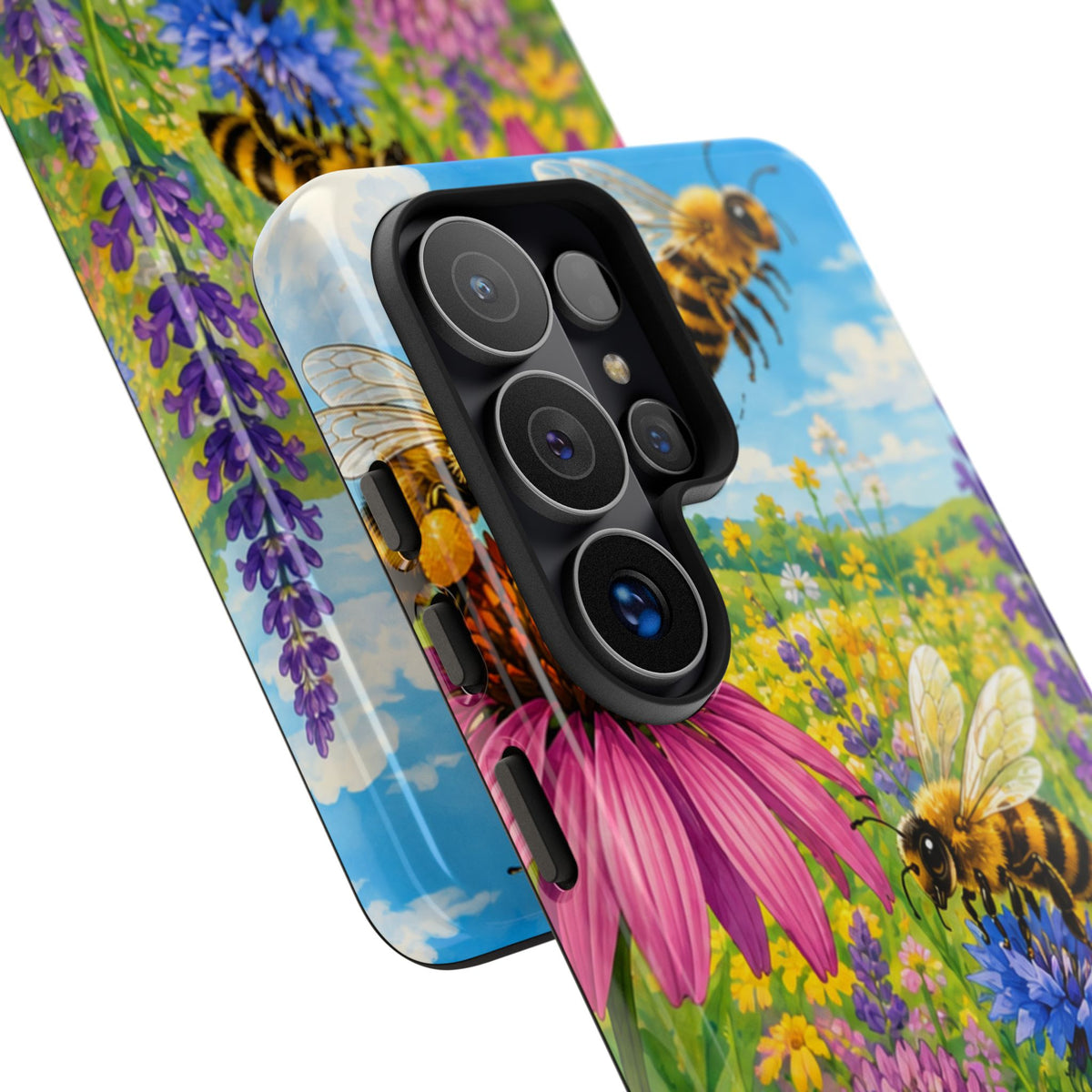 Bee Meadow Phone Case — Floral Honeybee Protective Cover