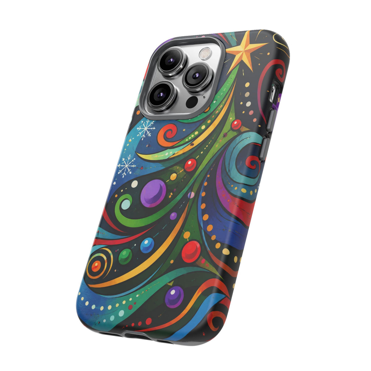 Colorful Swirl Christmas Tree Tough Phone Case