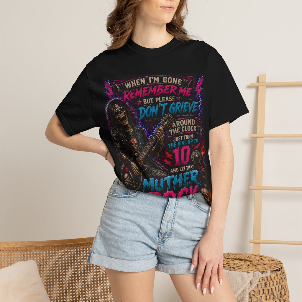 Remember Me Don't Grieve Mother Rock T-shirt | Skull Guitar Rock Tee