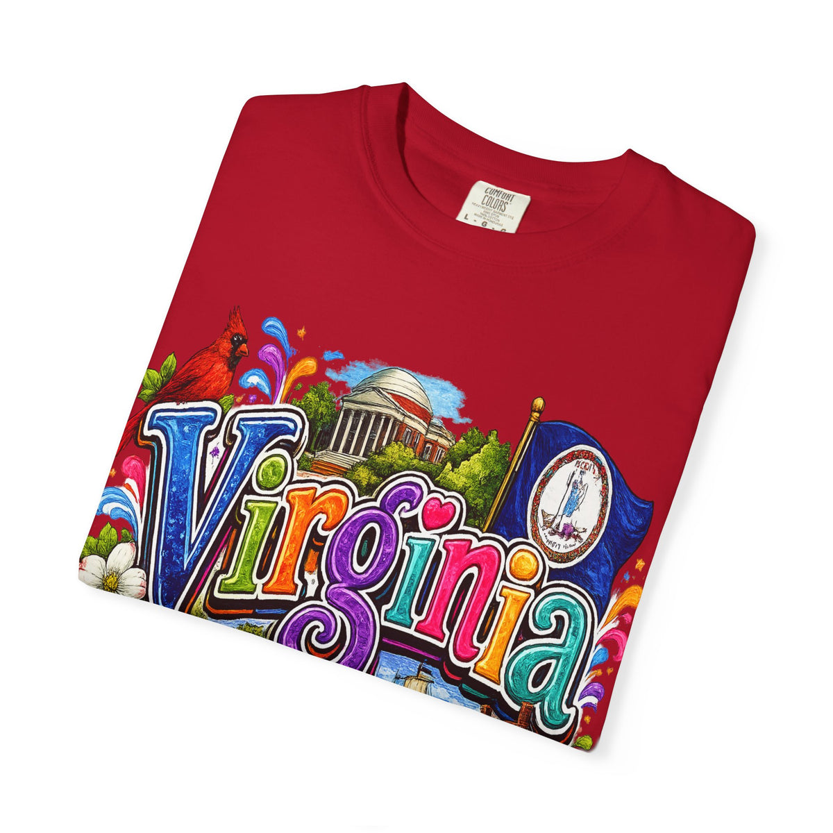 Virginia Vintage Postcard T-Shirt | State Scenic Illustration
