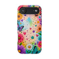 Colorful Butterflies and Flowers Tough Phone Case | Rainbow Hearts Stars