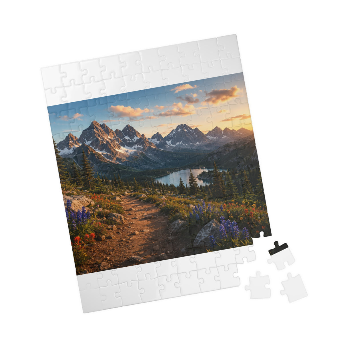 Sunset Mountain Trail Puzzle | Scenic Landscape Jigsaw