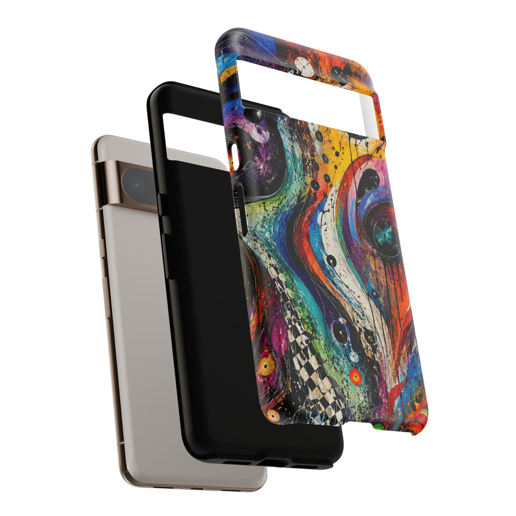 Abstract Cosmic Swirl Phone Case — Colorful Artistic iPhone Tough Case