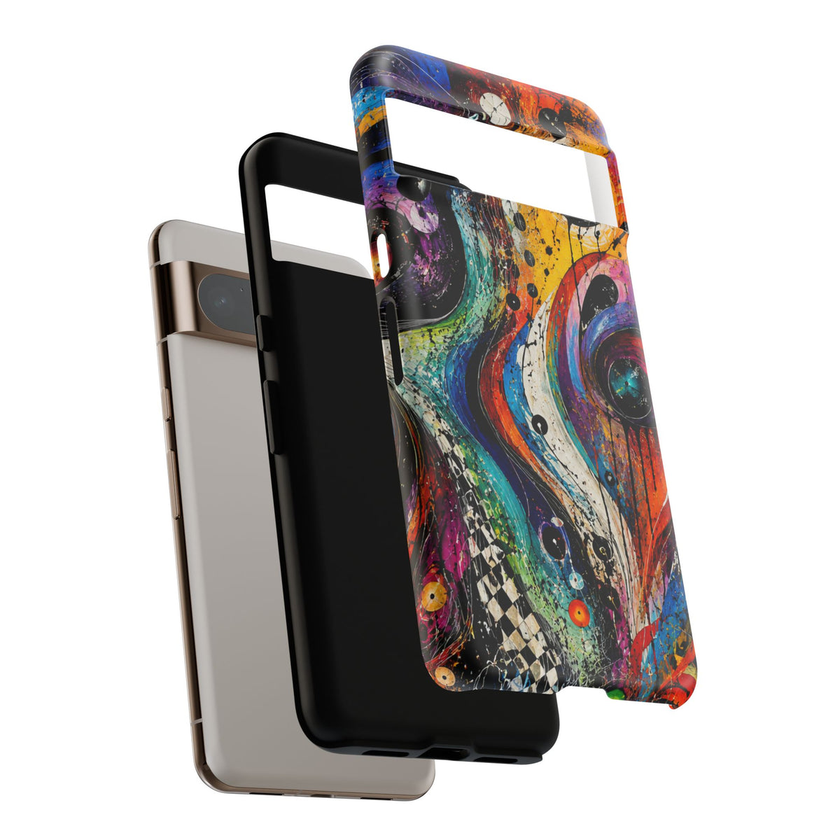 Abstract Cosmic Swirl Phone Case — Colorful Artistic iPhone Tough Case