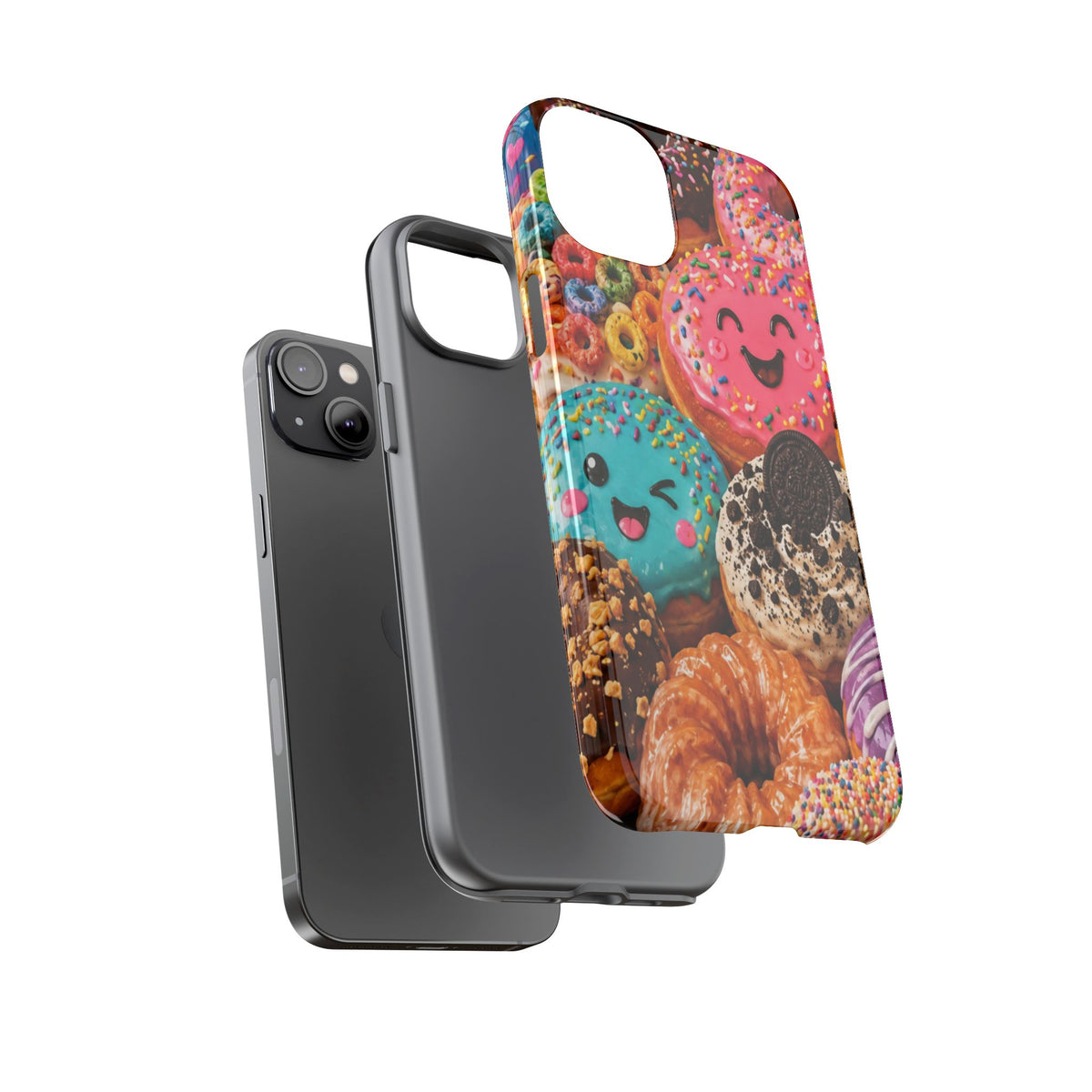 Donut Smile Tough Phone Case — Cute Colorful Desserts Protective Cover